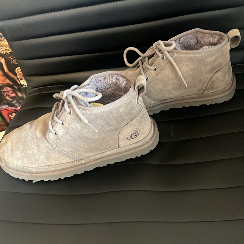 UGG Neumel Men's Chukka Boots Size 9 Brown Suede Sheepskin Lined - Picture 3 of 6